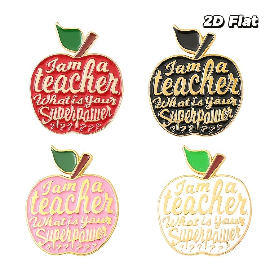 2D Flat 4 Pack Teacher Apple Brooch Oil Drip Brooch Brooch Clothing Accessories Buckle Pin Japanese Acrylic Brooch
