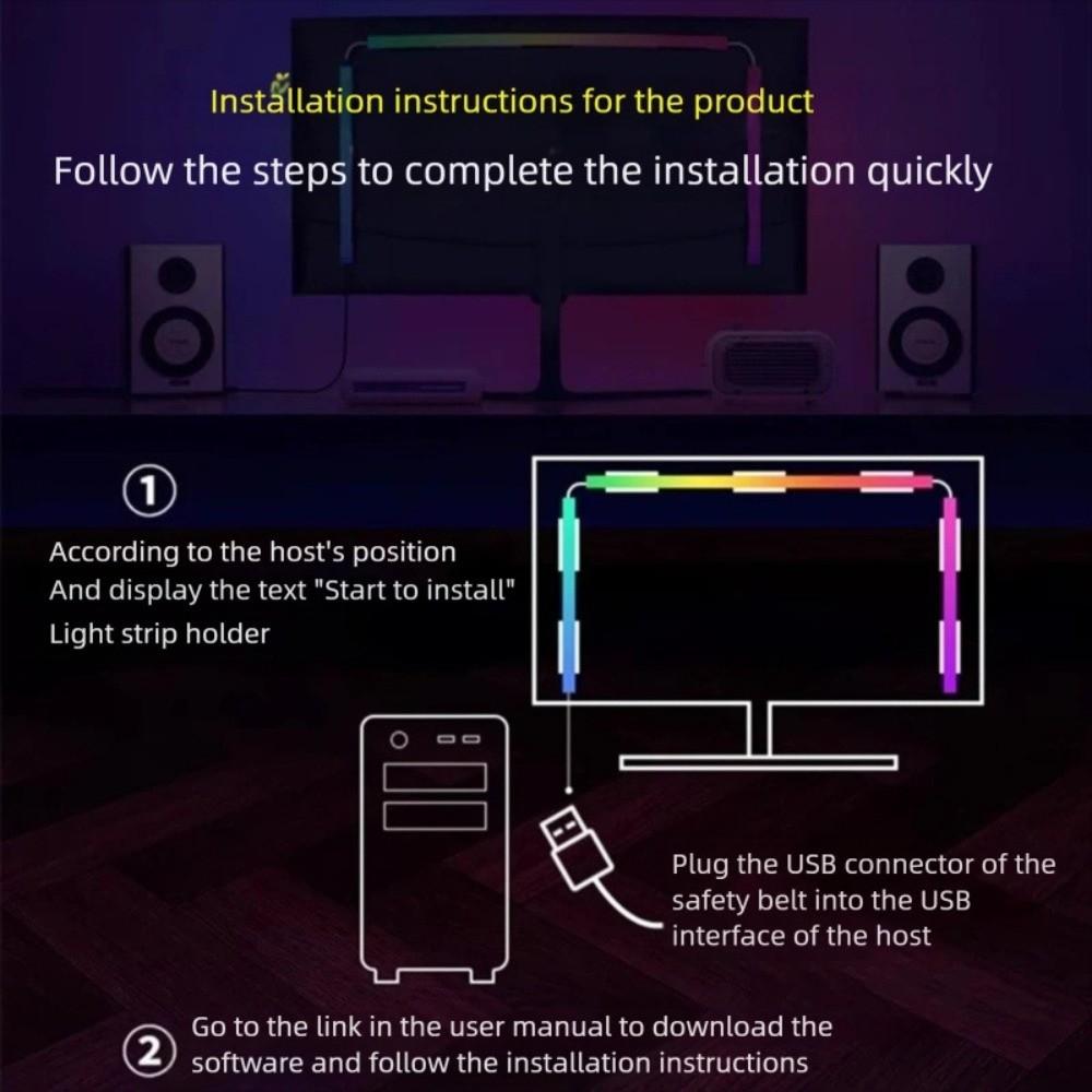 Настольный компьютер Игровая светодиодная лента USB Подсветка для монитора Декорация Подсветка монитора