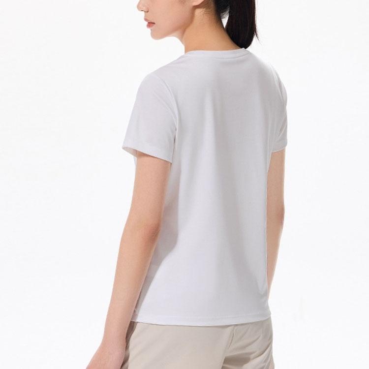 ANTA T Shirts Women's White Crew Neck Moderate Straight Fit 162320139-1