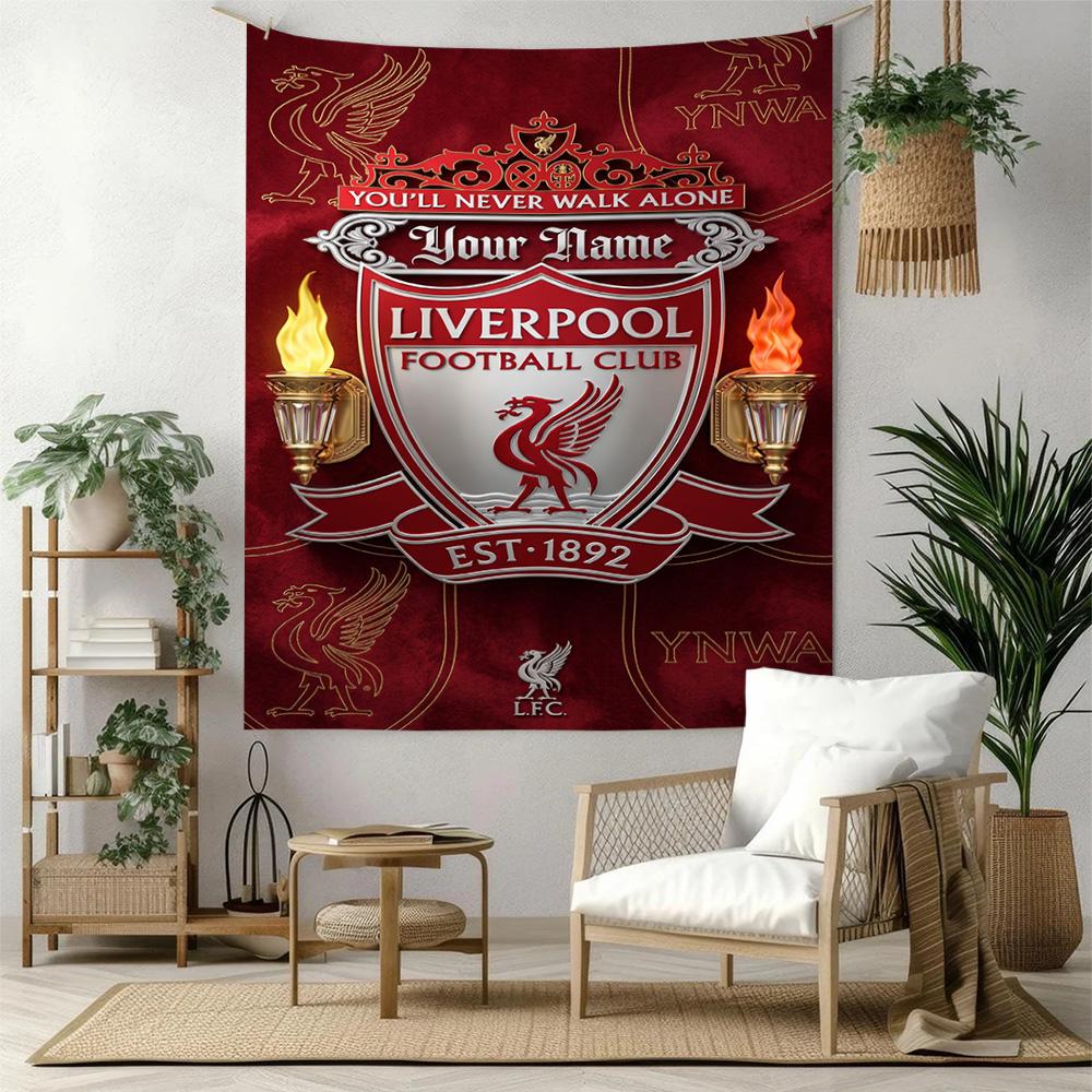 Liverpool Team Custom Your Name Wall Decor Tapestry Art For Pet Memorial Birthdaywedding Party Backdrop Family Gift