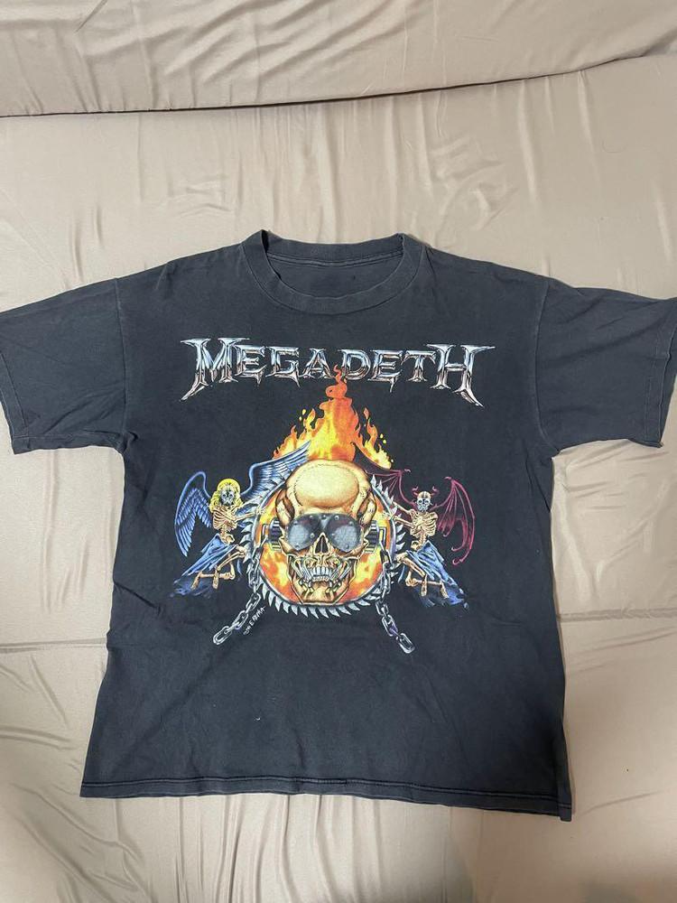 Подарочная футболка с логотипом группы Megadeth, концертный тур, для взрослых, унисекс, полный размер CS583