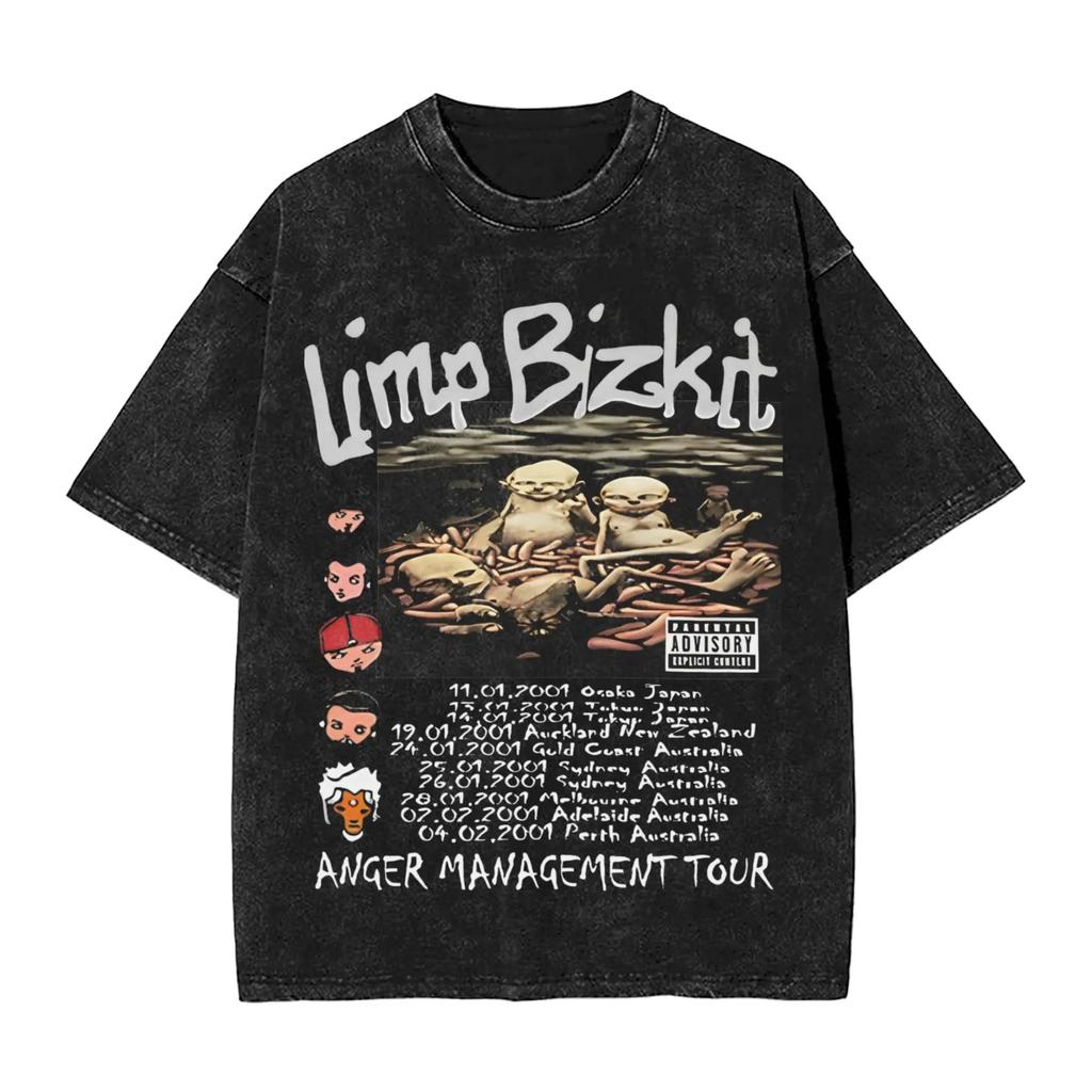 Горячая Распродажа Рэп-Метал Группа Limp Bizkit Графический Принт Футболка Унисекс Женская Ретро Стирка Хлопок Оверсайз Уличная Мода Летняя Футболка