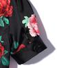 YOUHEE Satin Flower Pattern Blouse Black