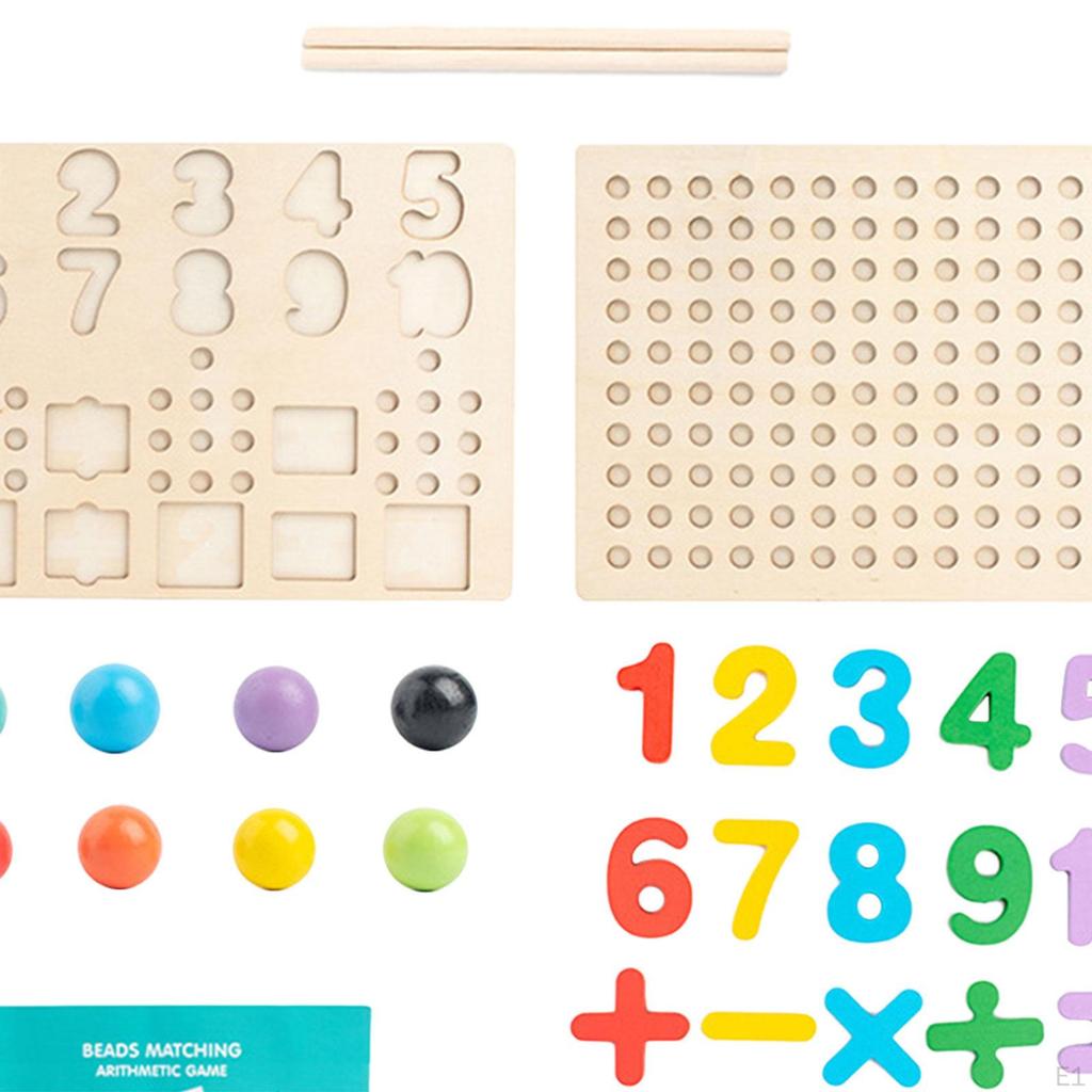 Wooden Board Bead Game Color Sorting Stacking Toys for Teaching
