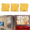6Pcs Removable Acrylic 3D Wave Mirror Wall Sticker Home Decor Mural Decals