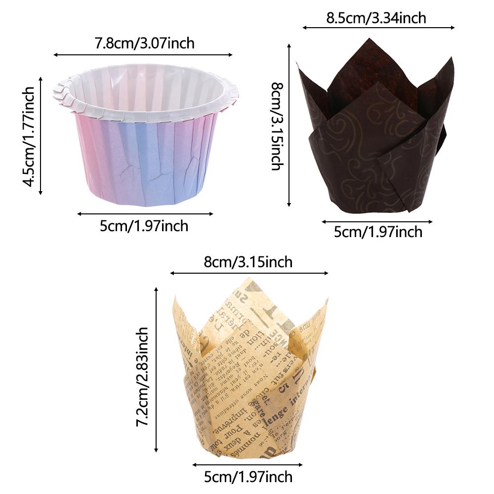 & Kitchen Bakeware Pastry Tools Greaseproof Paper Tulip Baking Cup Cupcake Liners Cake Muffin Cups