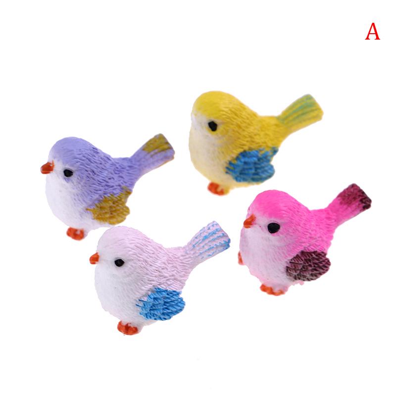 4шт мультфильм красочная летающая птица воробей маленькая статуя миниатюрная фигурка орнамент