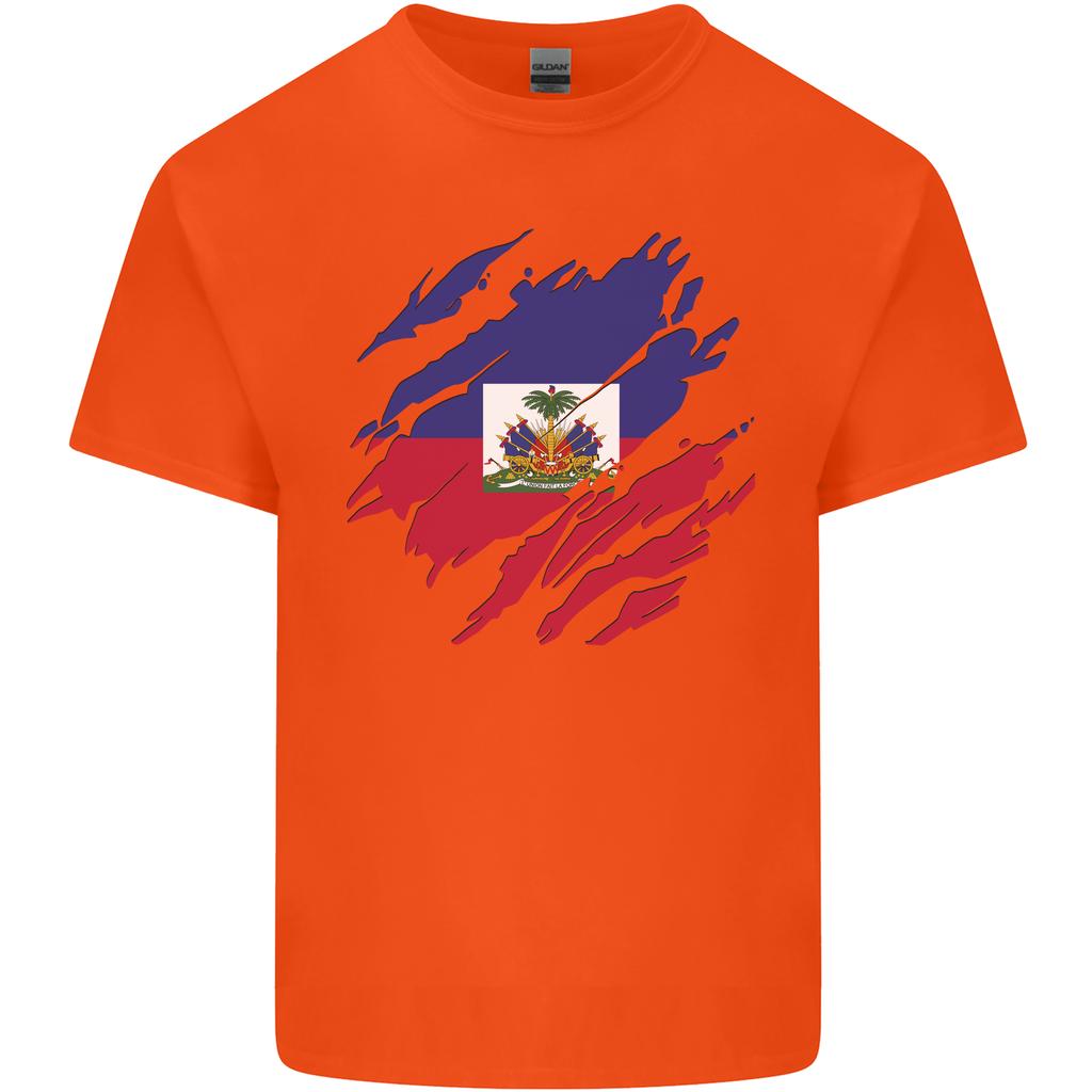 Torn Haiti Flag Haitian Day Football Unisexs Light Cotton TShirt