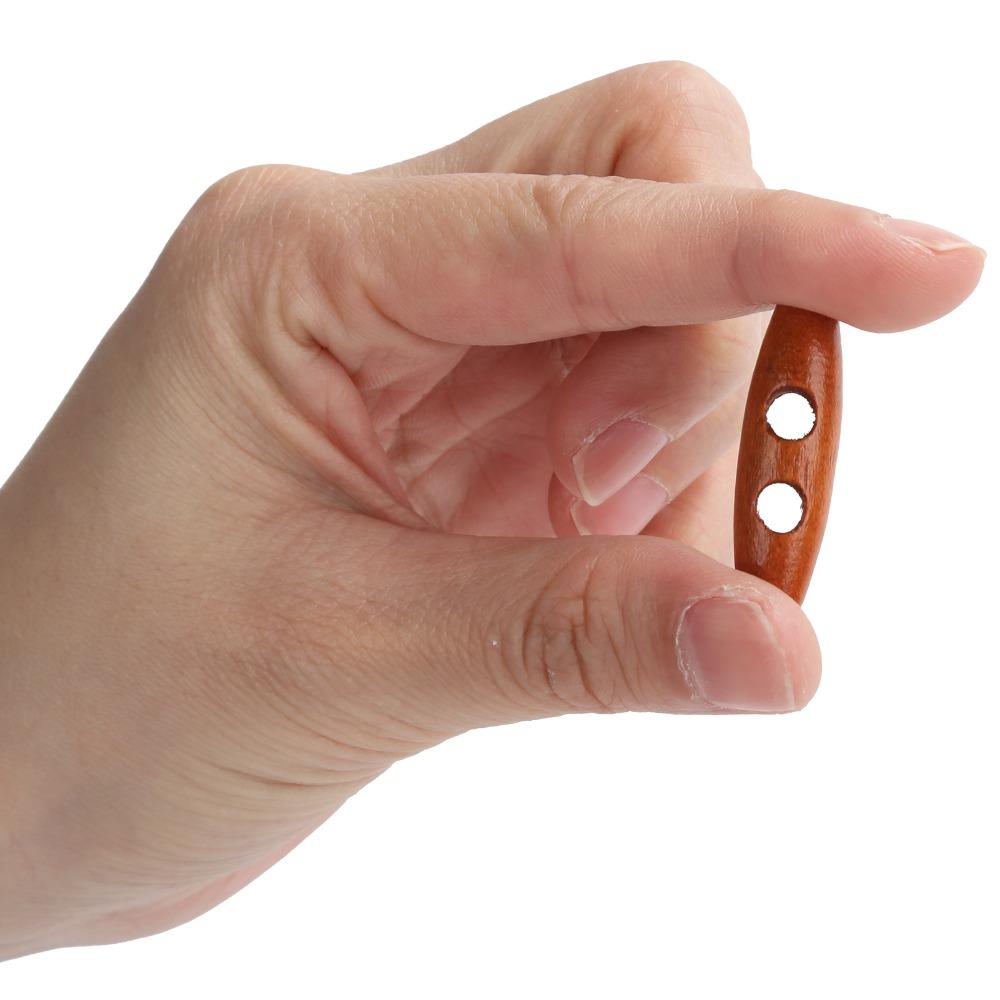 50pcs Reusable Wooden Toggle Buttons 2 Holes Design Wooden Sewing Buttons For DIY Crafts