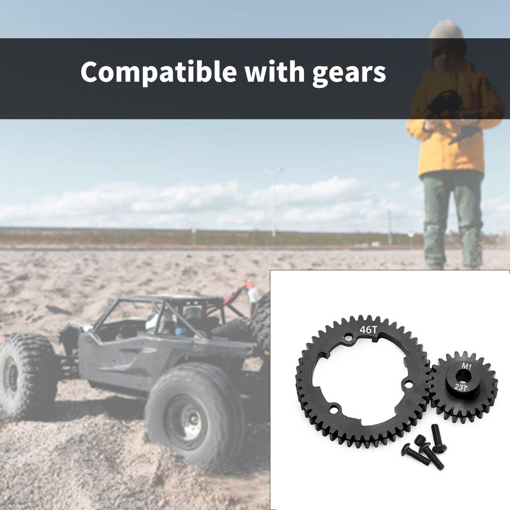 Hardened Steel 46T 23T Gear Set Compatible With Multiple RC Models For Enhanced Power Transmission Efficiency