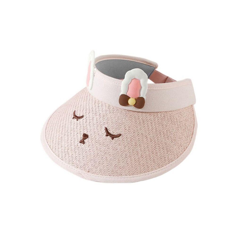 Adjustable Sun Visor Hat Large Brim Sunscreen Cap Lovely Empty Top Cap Boys Girls