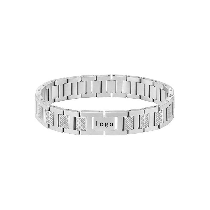 Trendy Non-Fading Stainless Steel Magnetic Bracelet for Men - 18K Gold Plated Adjustable Watch Band Chain Style Bracelet