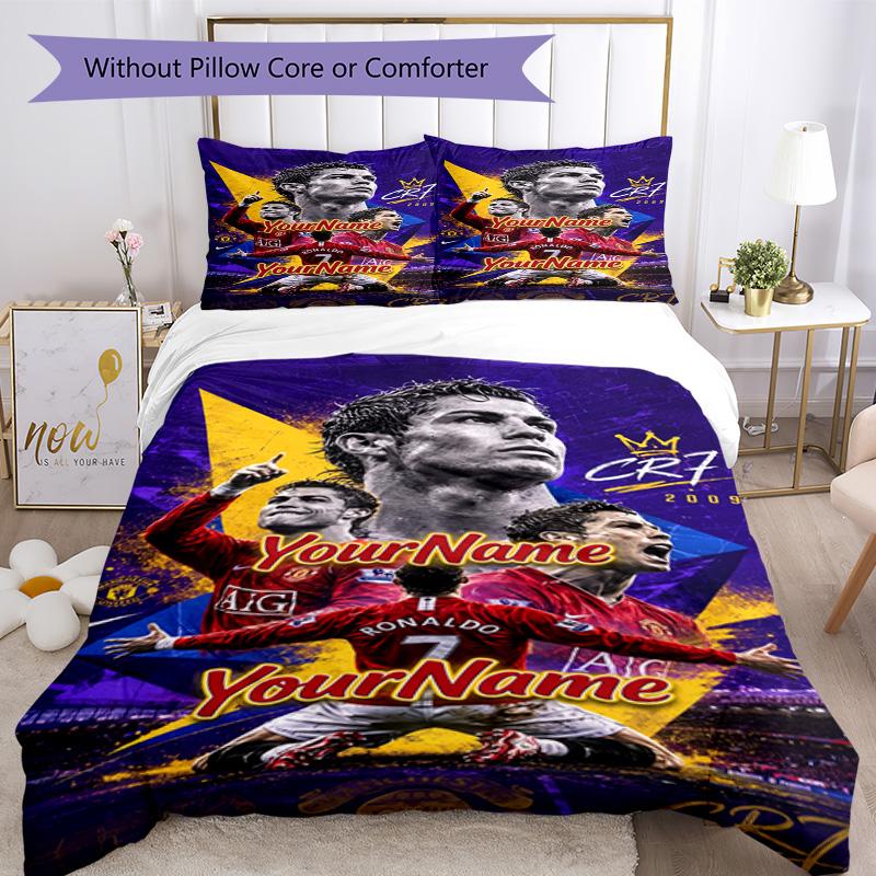 Cristiano Ronaldo 103 Customize your name Bedding Set Breathable Duvet Cover with Pillowcases Home Decoration Birthday Gift