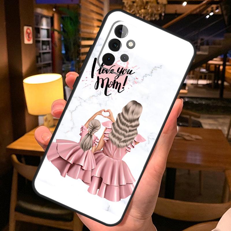 Чехол для семьи, девочки, мамы, коричневый, для Samsung Galaxy A16 A06 A26 A36 A56 A52 A53 A33 A13 A34 A54 A14 A15 A35 A55 A22 A32