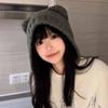 Women Warm Knitted Cap Cute Teddy Bear Ear Hat Big Head Circumference Ear Protector Hat