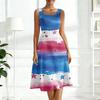 Sleeveless A-Line Dress with Star and Stripe Print 4th of july dresses Independence Day dress Summer Casual Outfit for Women