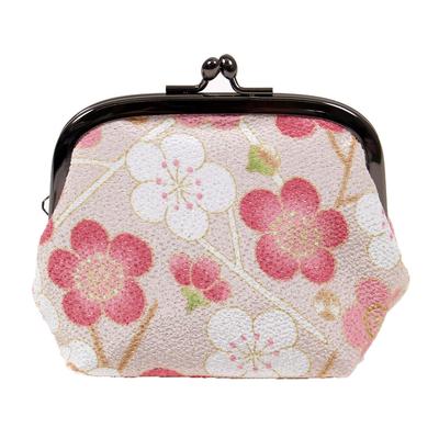 Komon Kobo Мягкий Зажим Современный Сливовый Цветок Футако Ва Эдо 0217 Кошелек 3,6 дюйма, (розовый), Чиримен, Киото, КОМОНО, Комон,