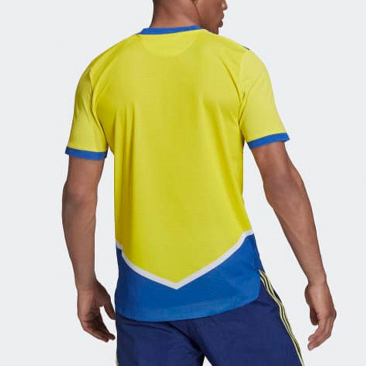 adidas Полосатая футбольная майка с коротким рукавом Juventus Second Away Player Edition Мужская майка желтая GM7175
