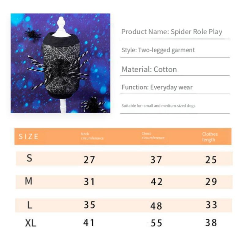 2026 New Pet Halloween Costume Decorations Clothes Black Spider Web Outfits Cat and Dog Cosplay Costumes Pet Supplies