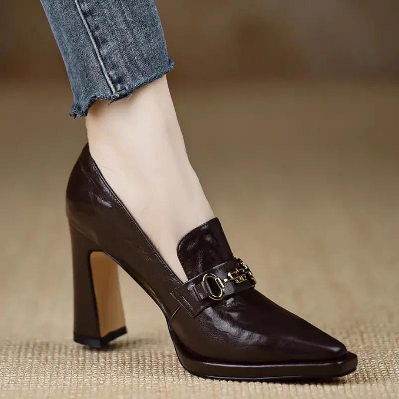 Fashion Luxury High Heels Women's Fashion 2025 Spring and Autumn Slippers Thick Heel Designer Casual Shoes Only Zapatos De Mujer