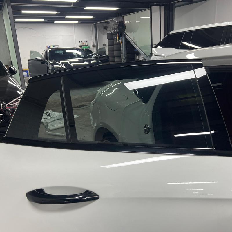 For Porsche Panamera 971 2017- hatchback Window Chrome Remote Dimming Racks ABC Glossy Black Stickers