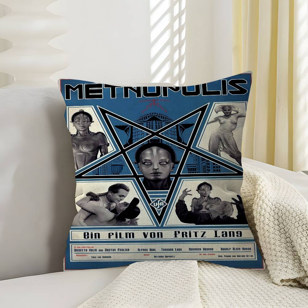 Vintage s Metropolis Movie Pillow Gifts Home Office Furnishings Bedroom Sofa Car Cushion Cover case xcm