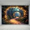 2D plane, 1 magic forest tree hole, made of polyester, suitable for decorating the living room and outdoor spaces