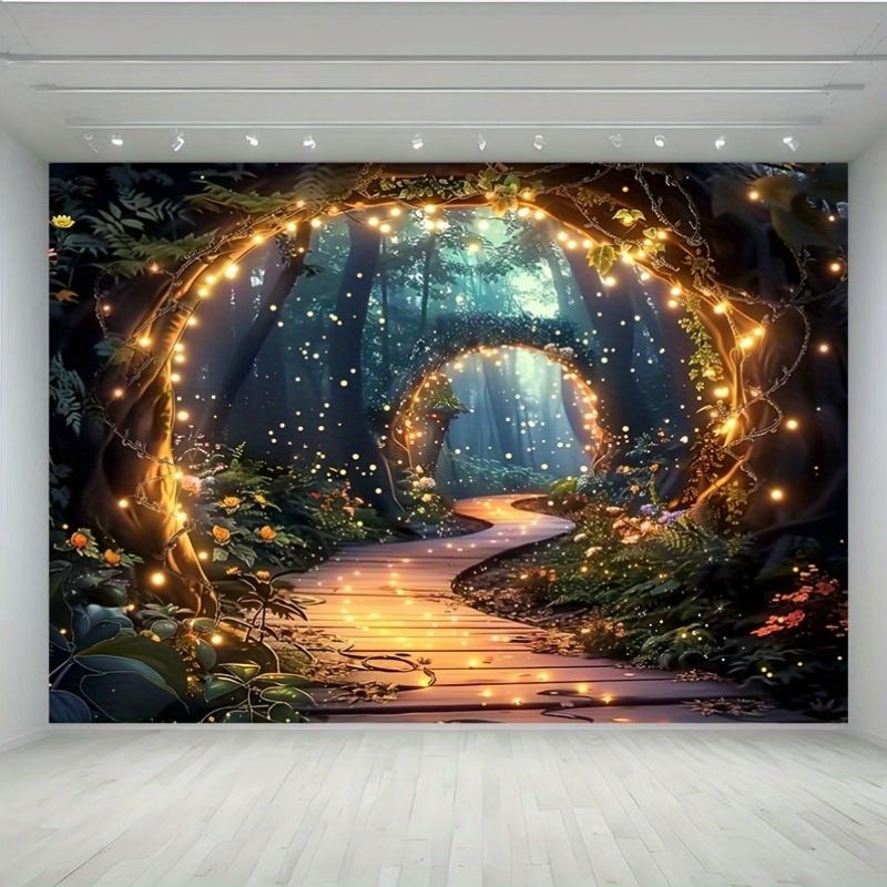 2D plane, 1 magic forest tree hole, made of polyester, suitable for decorating the living room and outdoor spaces