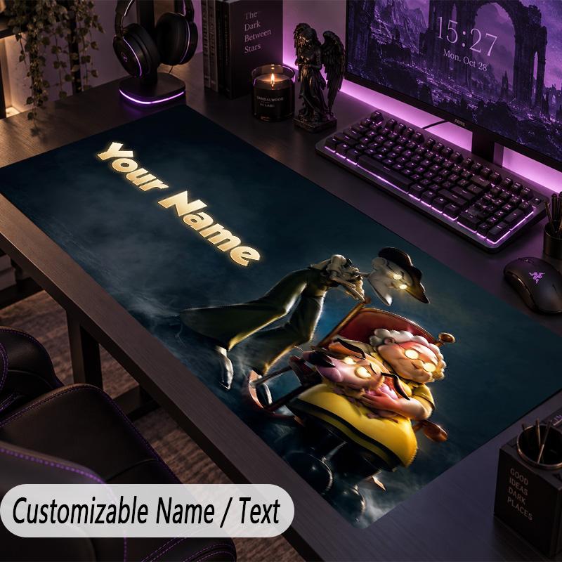 Custom Text Big Mousepad, Extended Desk Pad For Laptop Work GameCourage the Cowardly Dog