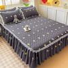 Bed Skirt Cartoon Style Bed Cover Ruffled Bedsheet Falda De Cama Quilted Mattress Covers Lace Bedspread (No Pillowcase)