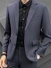 Men's 2024 Autumn/Winter Hong Kong Style Slim Fit Business Suit Jacket for Weddings and Formal Occasions.