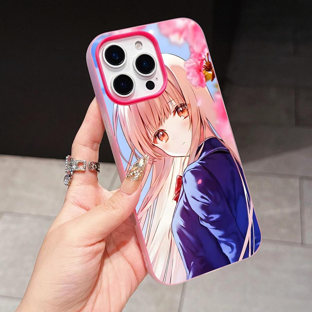 Чехол для телефона Angel Mahiru Shina для iPhone 17 16 15 14 13 12 11 Air Pro Max Plus Желейный Двухслойный Розово-Красный Чехол
