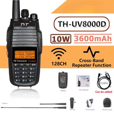 TYT TH-UV8000D Высокомощный 10 Вт двухдиапазонный портативный трансивер 10 км любительская двухсторонняя радиосвязь с функцией кросс-диапазона FM-радио