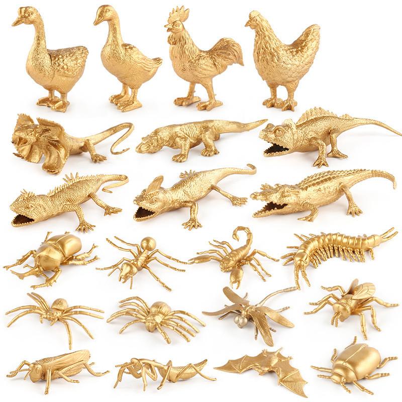 Набор миниатюрных ПВХ моделей сельскохозяйственных животных, включающий реалистичных кур, уток, гусей и насекомых для детей и коллекционеров