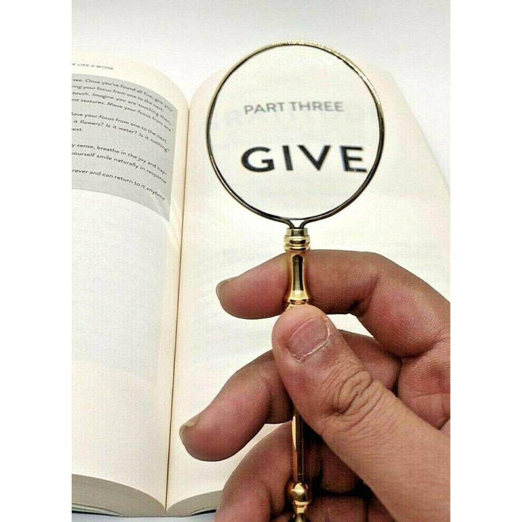 Mini Hand Magnifier for Bookmark, Handheld Magnifier, Collectible Items, Collectible Magnifying Glass, Best Antique Gifts 3x Magnifier  (Gold)