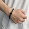 Браслет для пары из матового черного агата с созвездиями