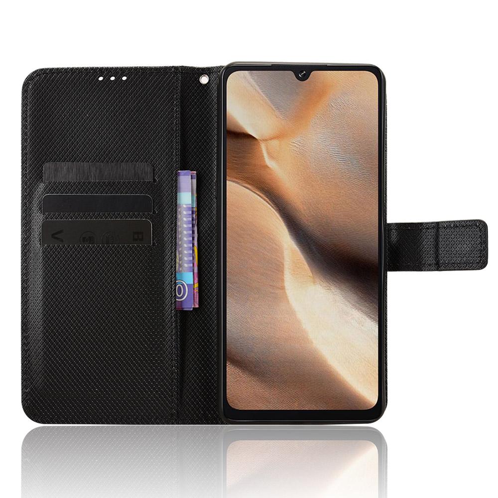 Кожаный чехол-портмоне с ремешком для Cubot X100, чехол для телефона с ромбовидной текстурой.