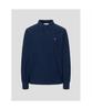 Binpolmen Cotton Basic Collared Neck Knit Navy
