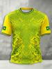 2026 Brazil Style Soccer Jersey Men's Quick Dry Breathable Football Training Top Slim Fit Short Sleeve O-Neck for Match Casual