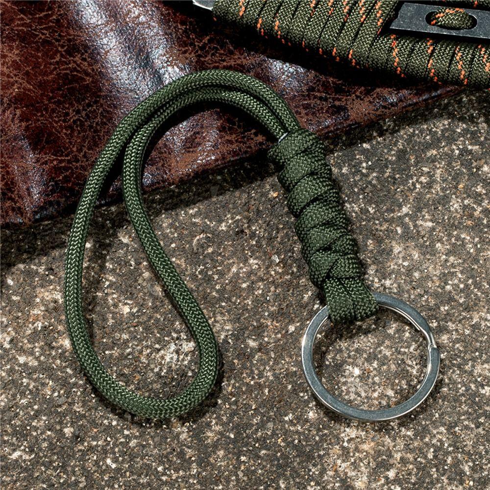 Rope Lanyard Buckle Braided Woven Keyring Wrist Rope Paracord Lanyard Weaved Paracord Keychain