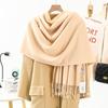 Women'S Thick Warm Solid Color Scarf Autumn And Winter New Style Cashmere Scarf Versatile Wool Scarf