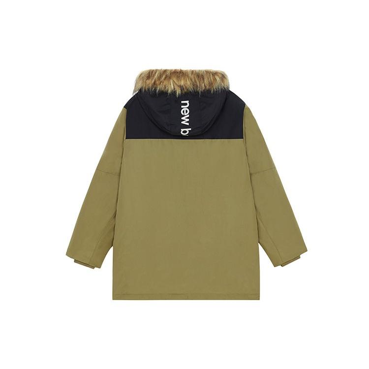 New Balance Warm Hooded Down Jacket Asia Sizing 'Olive Green Black' Men's AMJ13329-OV