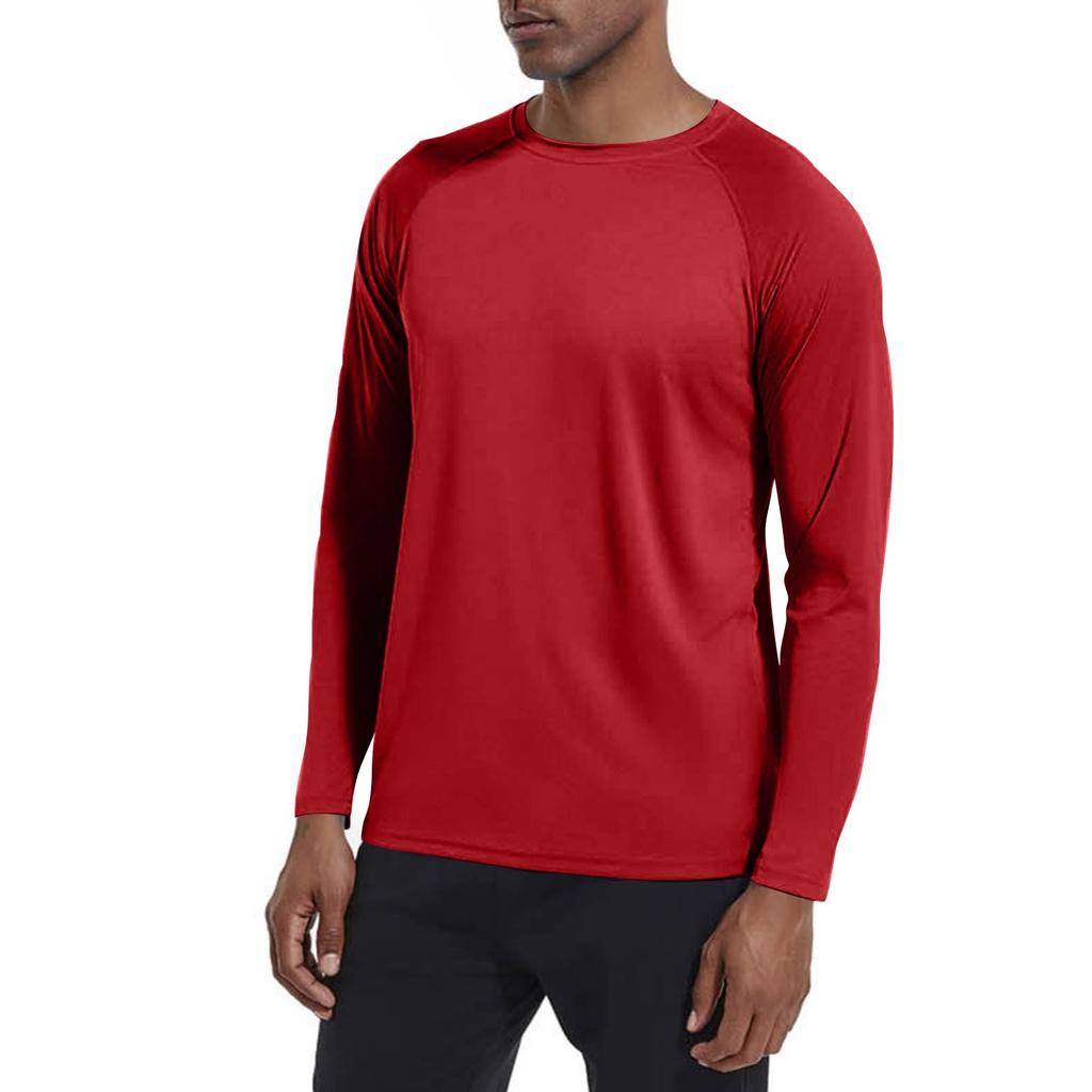 Men's Summer Solid Color Round Neck Slim Sun Outdoor Beach Hiking Mountaineering Top