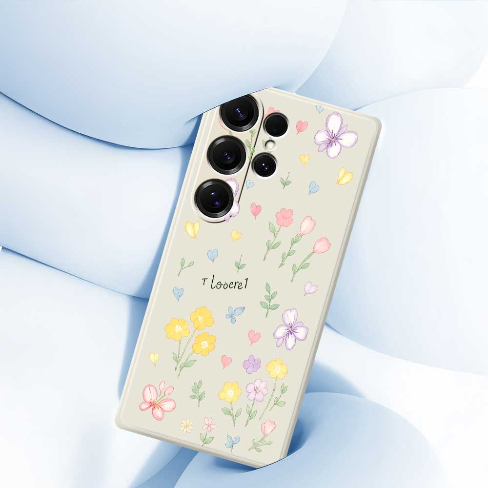 Чехол для Samsung Galaxy S25 Ultra с принтом в виде мелких цветов, ТПУ задняя крышка для телефона с прямыми краями