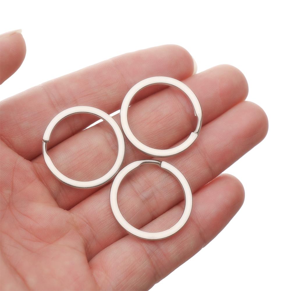 10Pcs/Pack 25/28/30/32mm Clasps Connectors Split Key Ring Stainless Steel Chain Loop Keychain