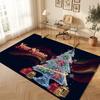 Christmas Theme Soft Crystal Velvet Rug Custom Name & Text Print Non Slip Floor Rug for Bedroom Living Room