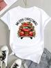 (Asian Size) trend letter cute Tee Top Print New Year Clothing T Shirt Women Fashion Christmas Festival Woman Short Sleeve Graphic T-shirts