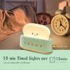 Toast Bread Led Night Lamp, Cute Desk Decor Toaster Light Rechargeable With Timer, Creative Design Portable Bedroom Bedside , Green/dd