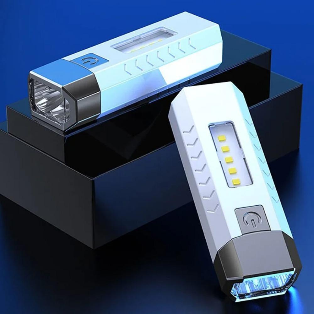 Мини Портативный Ультра Яркий Светодиодный Фонарик Двойной Источник Света USB Перезаряжаемый Уличный Кемпинг Рыбалка Освещение Фонарь