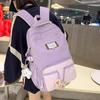Color Block Student School Bag Women's Large Capacity Travel Backpack